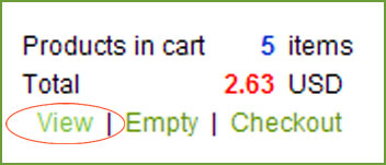 Status of Shopping Cart