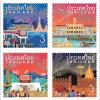 New Year 2023 Postage Stamps - Countdown Event in 4 Regions [Glitter ink on fireworks]